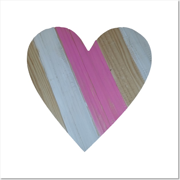 Wood Grain Heart for St Valentine's Day Wall Art by JoeHx